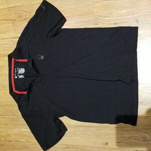 Spyder black polo EUC w/red accent szL